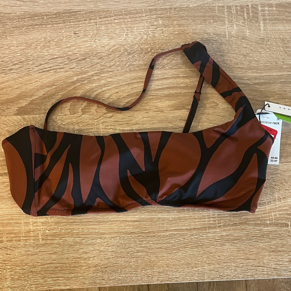 Sanctuary Brown and Black Patterned Bikini Top